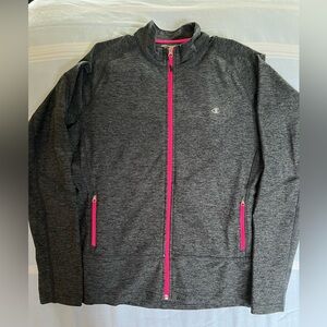 Champion Gray Jacket with Pink Zipper